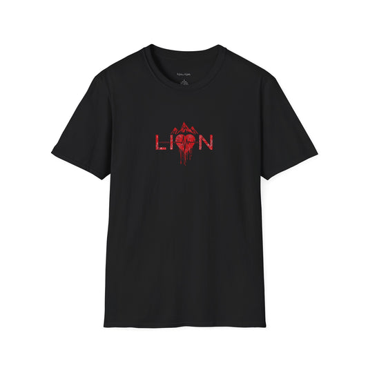 Huntoon Hustle Lion Pulse T-Shirt — Red Drip Horror Design
