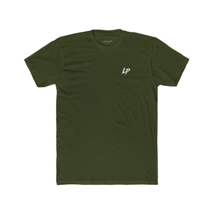 Minimal 'LP' Logo Tee — Black Cotton Crew Shirt