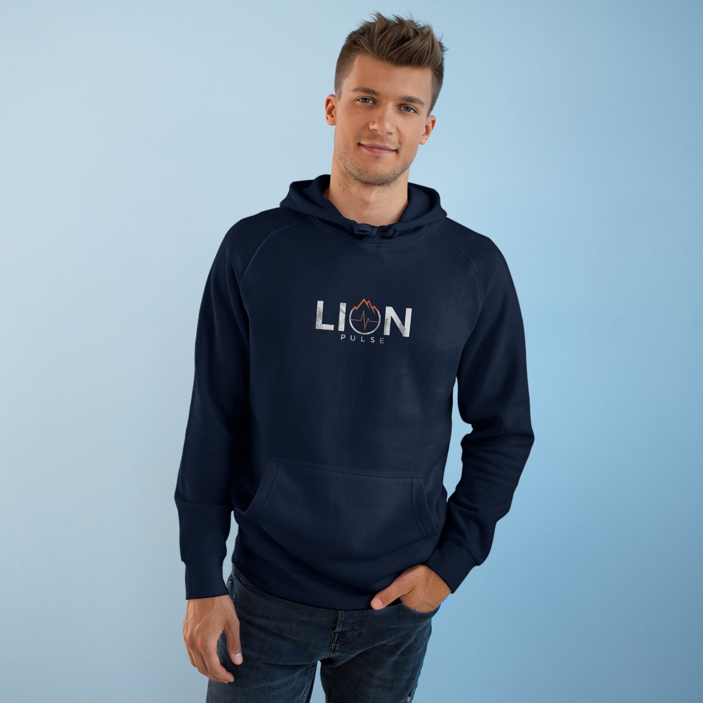 Lion Pulse “Ignite” Hoodie — Midnight Navy
