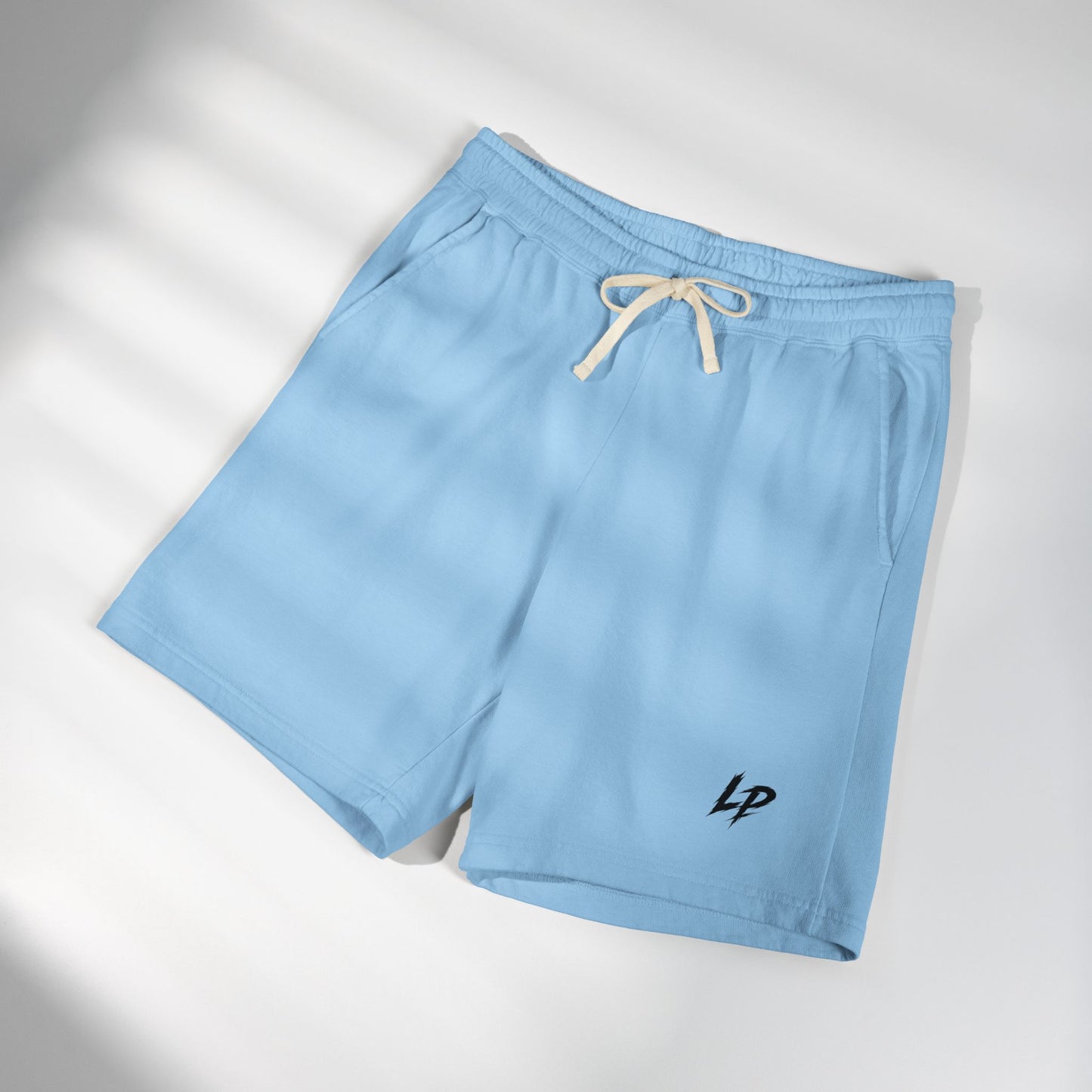 Lightweight Garment-Dyed Fleece Sweat Shorts — Casual Drawstring Lounge Shorts