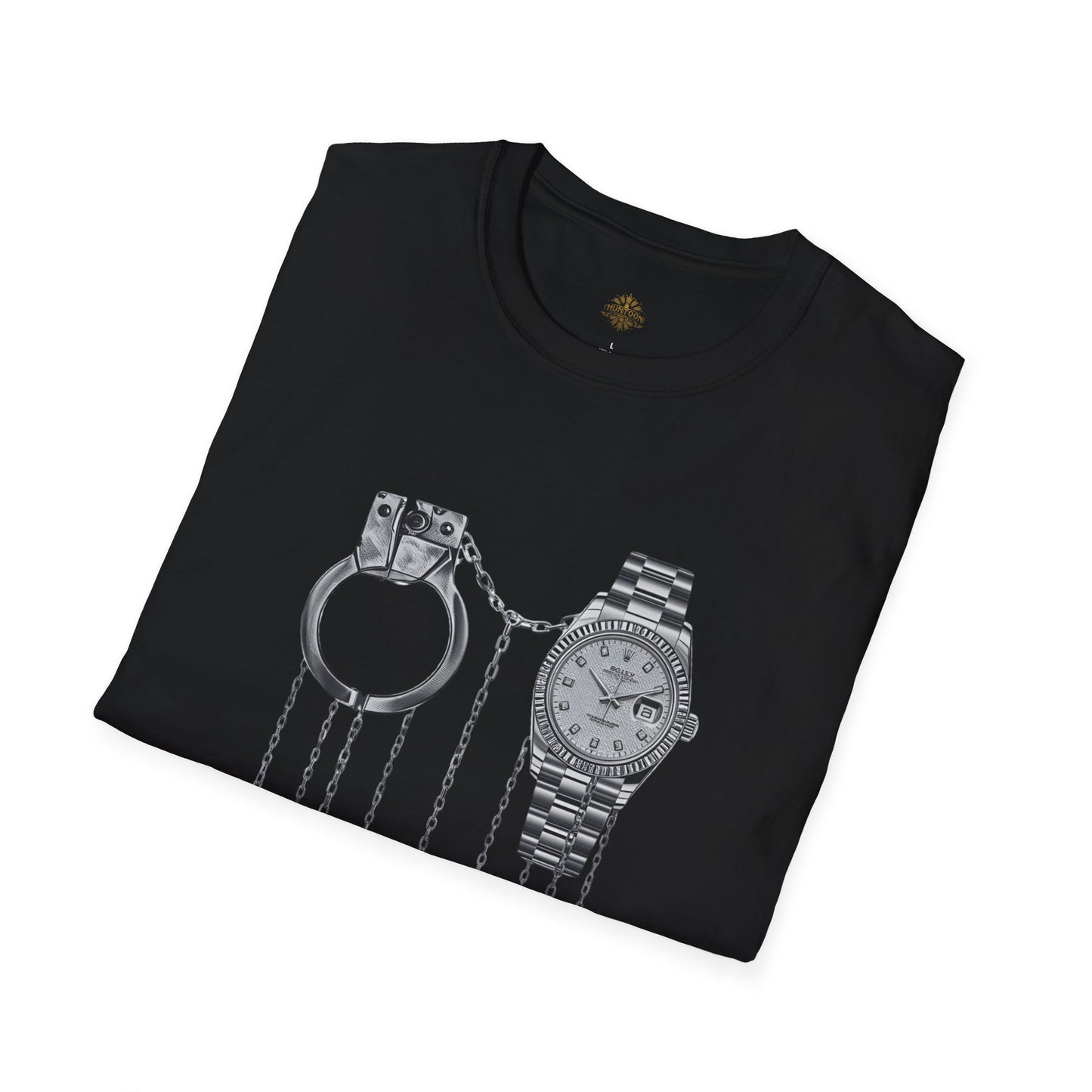 Hustle Graphic T-Shirt — Watch & Handcuffs Streetwear Tee