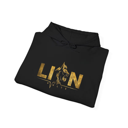 Lion Gold Foil Hoodie — Empowering Graphic Sweatshirt with 'LION' Design