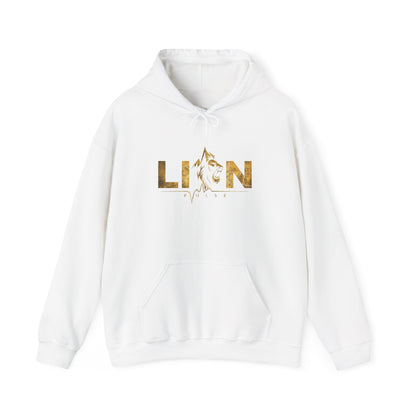 Lion Gold Foil Hoodie — Empowering Graphic Sweatshirt with 'LION' Design