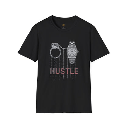 Hustle Graphic T-Shirt — Watch & Handcuffs Streetwear Tee