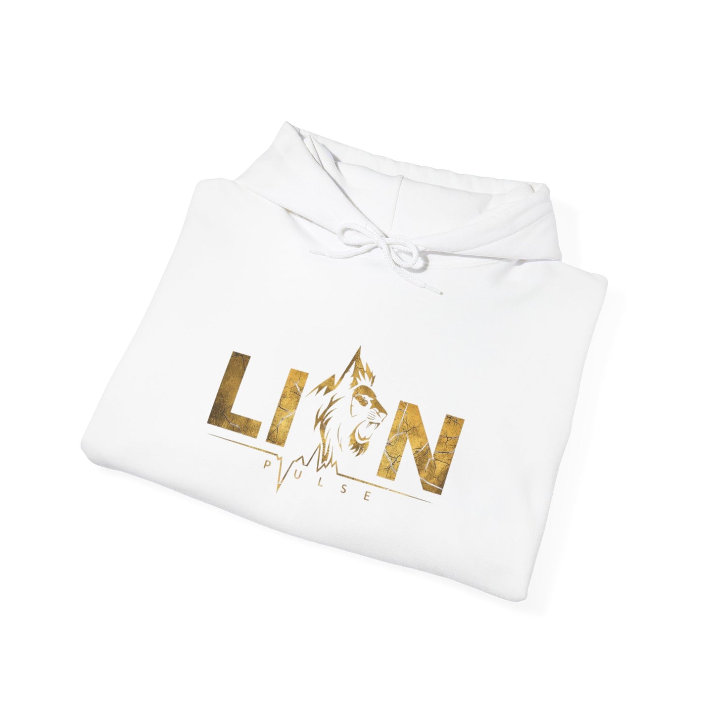 Lion Gold Foil Hoodie — Empowering Graphic Sweatshirt with 'LION' Design