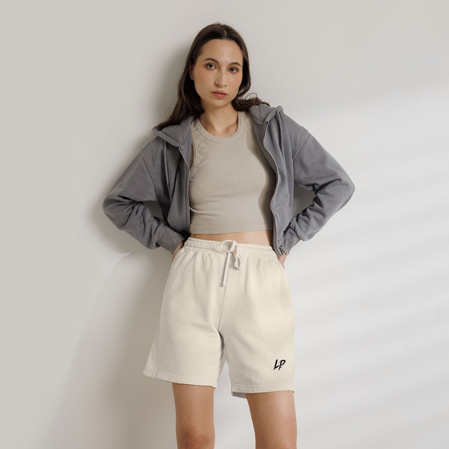 Lightweight Garment-Dyed Fleece Sweat Shorts — Casual Drawstring Lounge Shorts