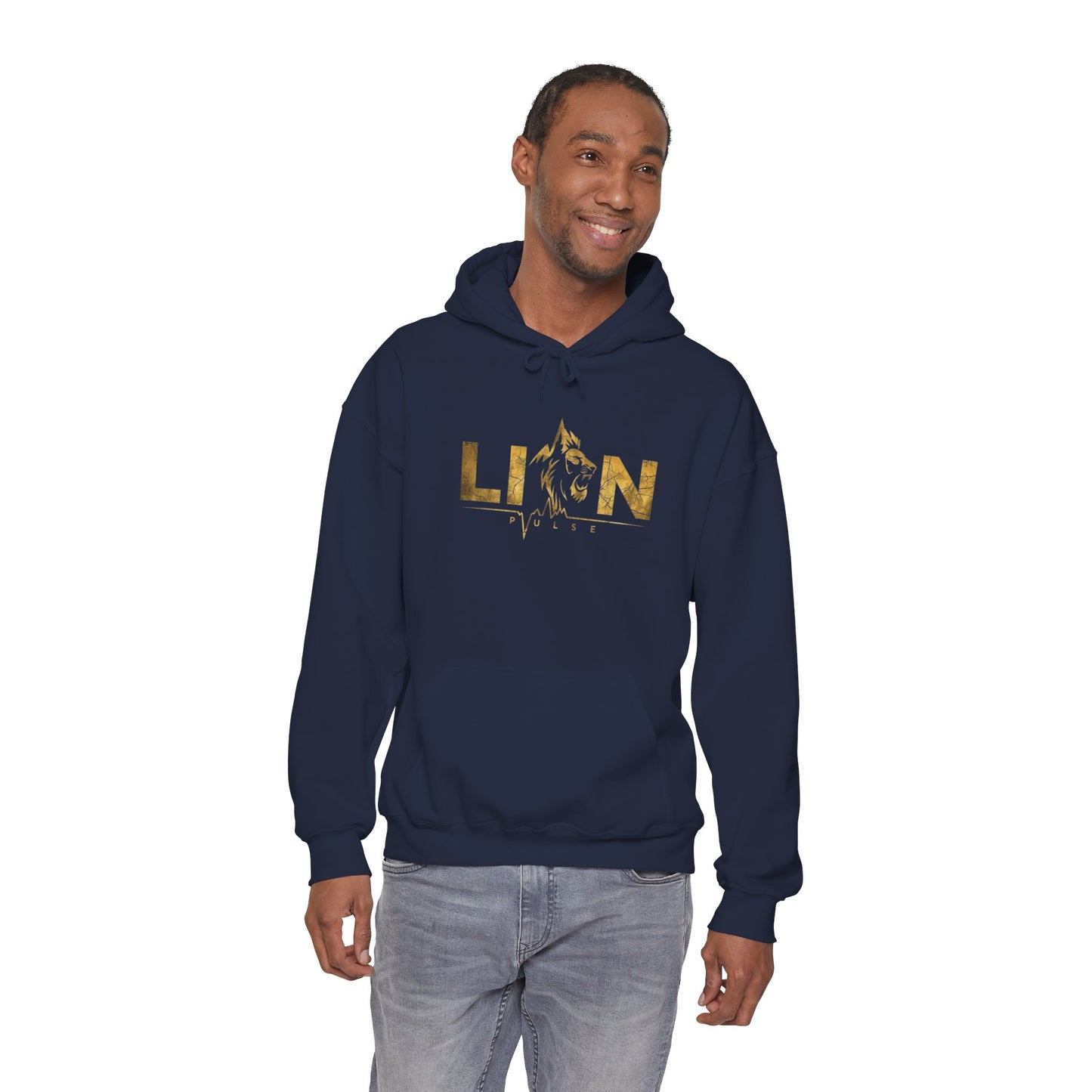 Lion Gold Foil Hoodie — Empowering Graphic Sweatshirt with 'LION' Design
