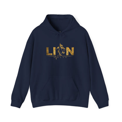 Lion Gold Foil Hoodie — Empowering Graphic Sweatshirt with 'LION' Design