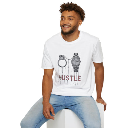 Hustle Graphic T-Shirt — Watch & Handcuffs Streetwear Tee