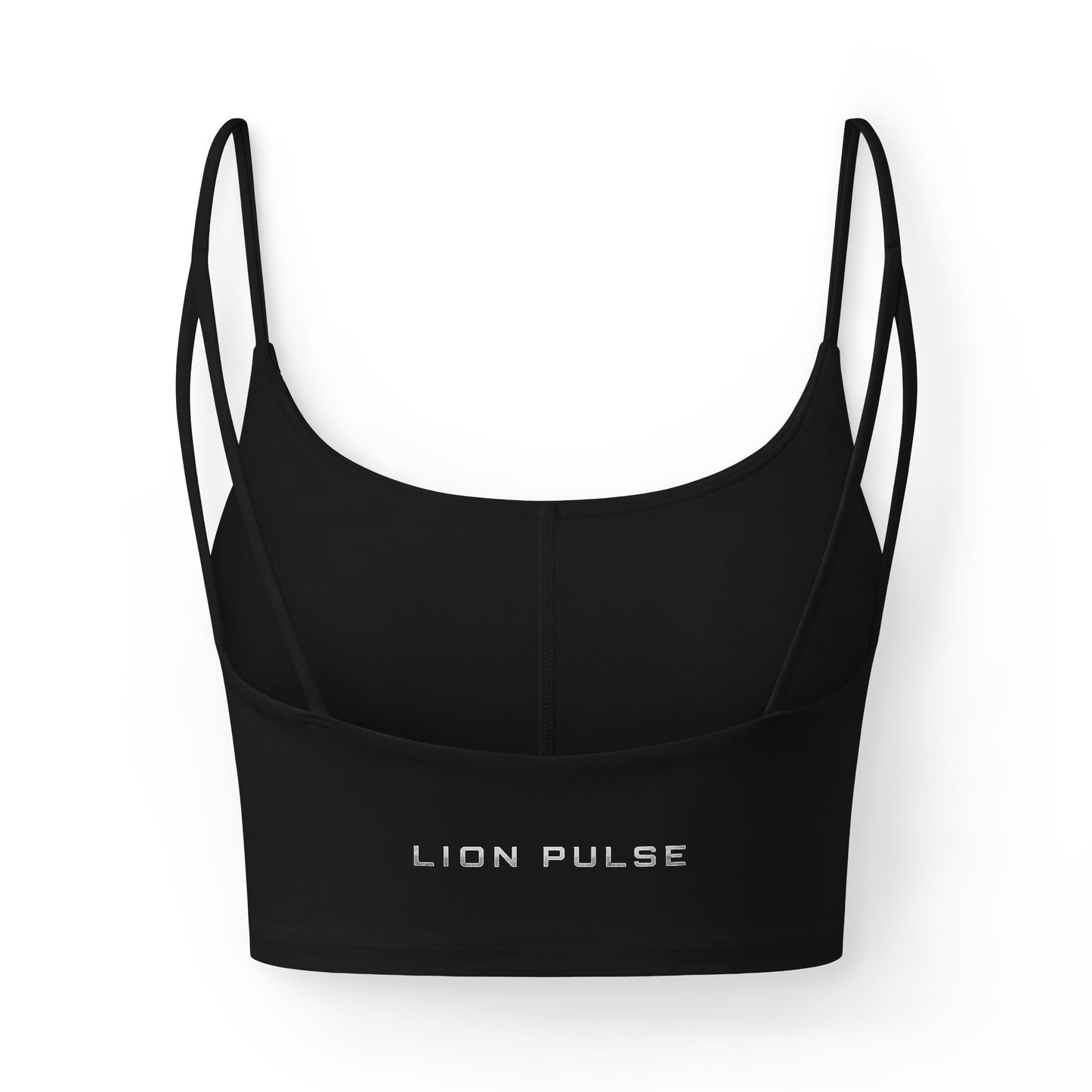 Luxe Strappy Sports Bra — 'Lion Pulse' Minimal Logo