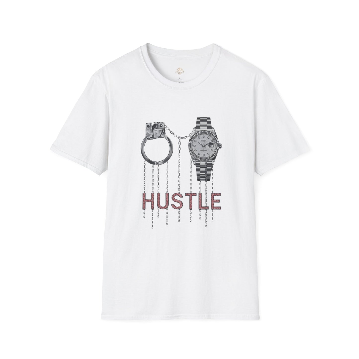 Hustle Graphic T-Shirt — Watch & Handcuffs Streetwear Tee