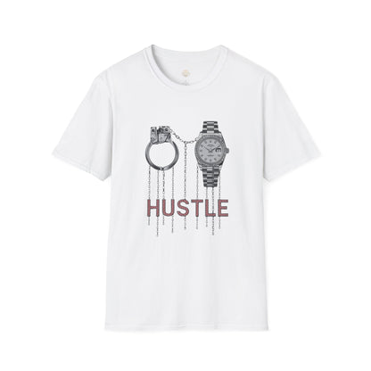 Hustle Graphic T-Shirt — Watch & Handcuffs Streetwear Tee