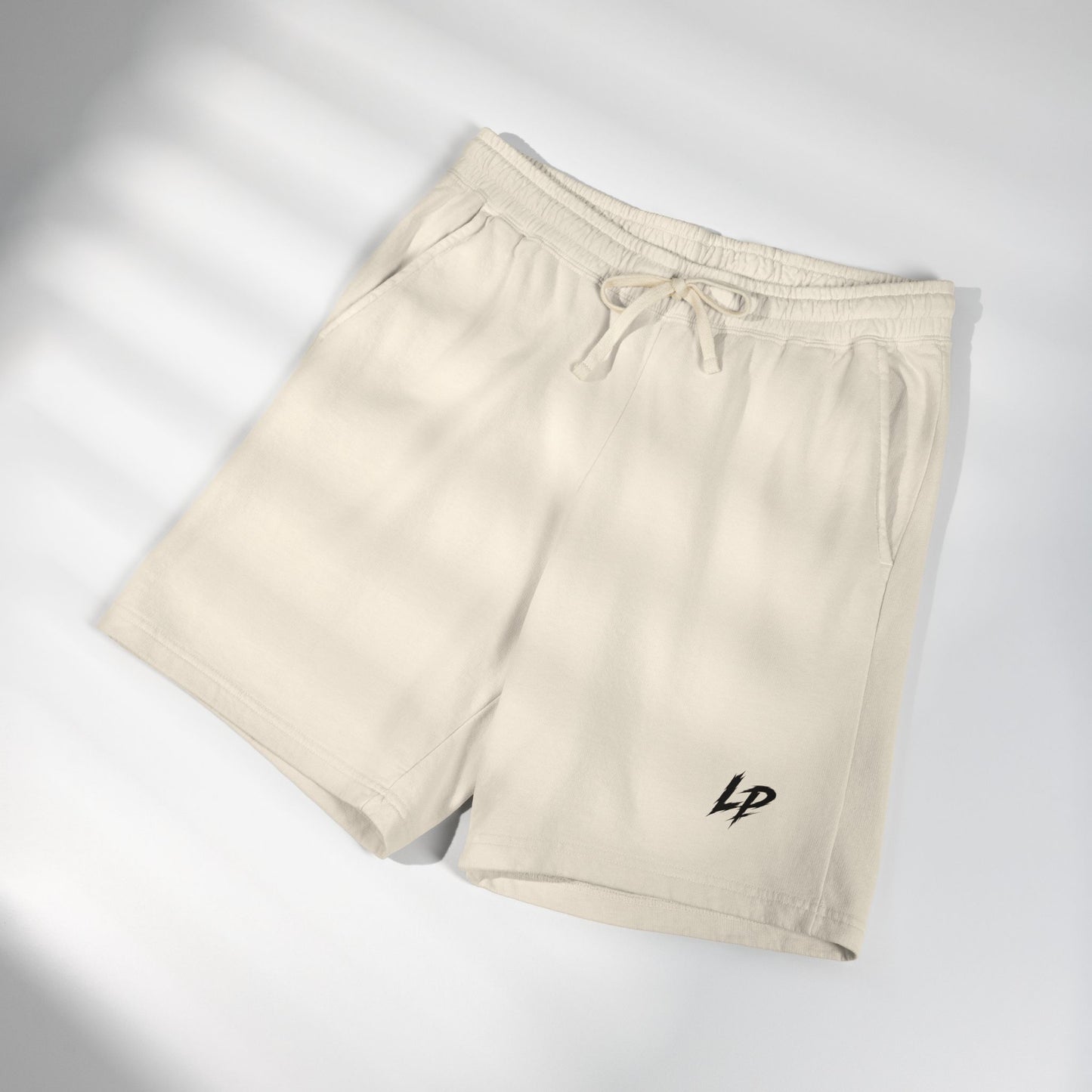 Lightweight Garment-Dyed Fleece Sweat Shorts — Casual Drawstring Lounge Shorts