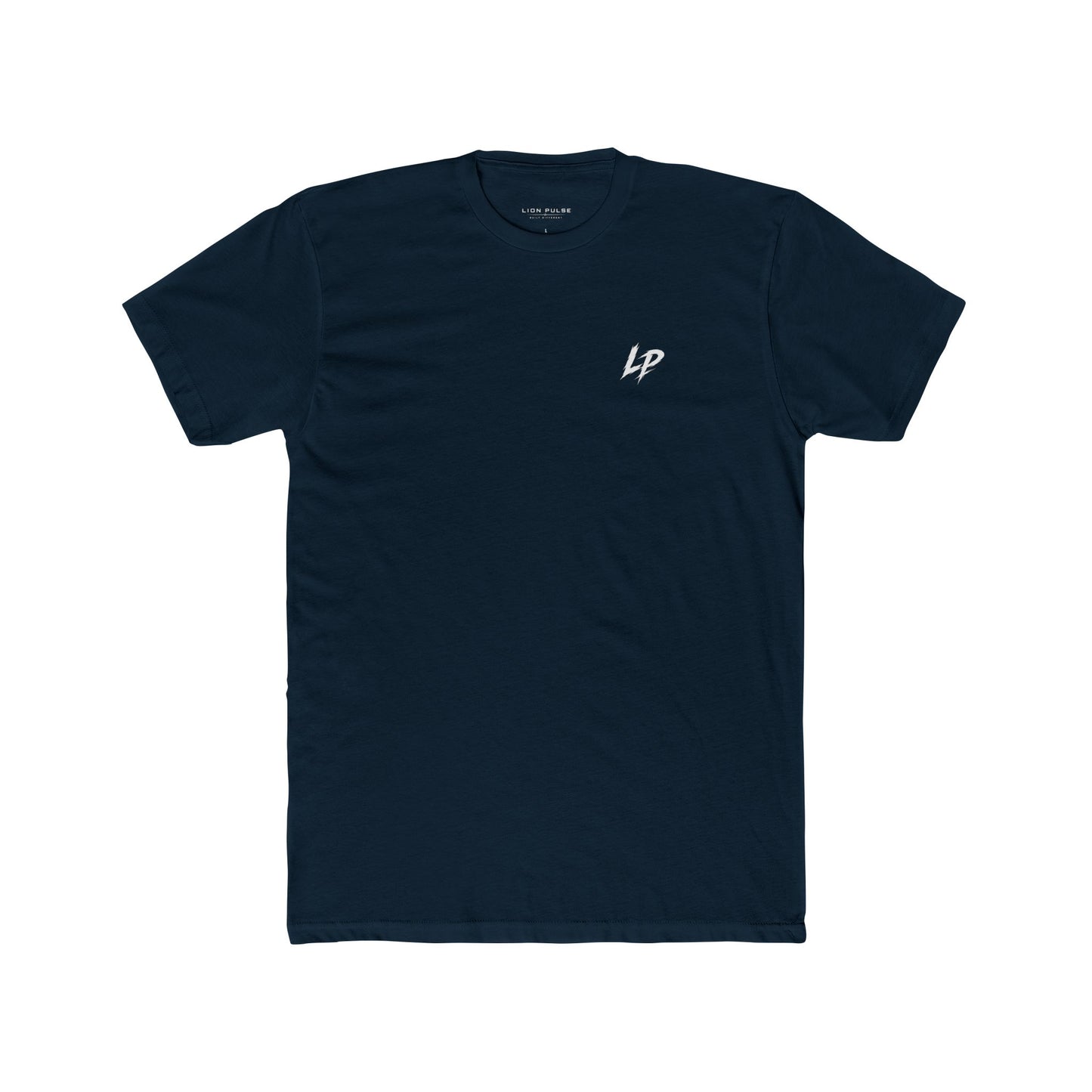 Minimal 'LP' Logo Tee — Black Cotton Crew Shirt