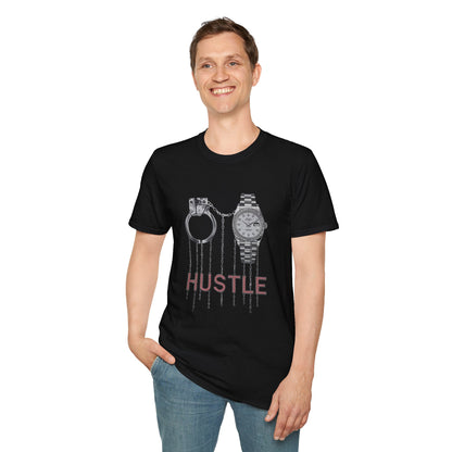 Hustle Graphic T-Shirt — Watch & Handcuffs Streetwear Tee