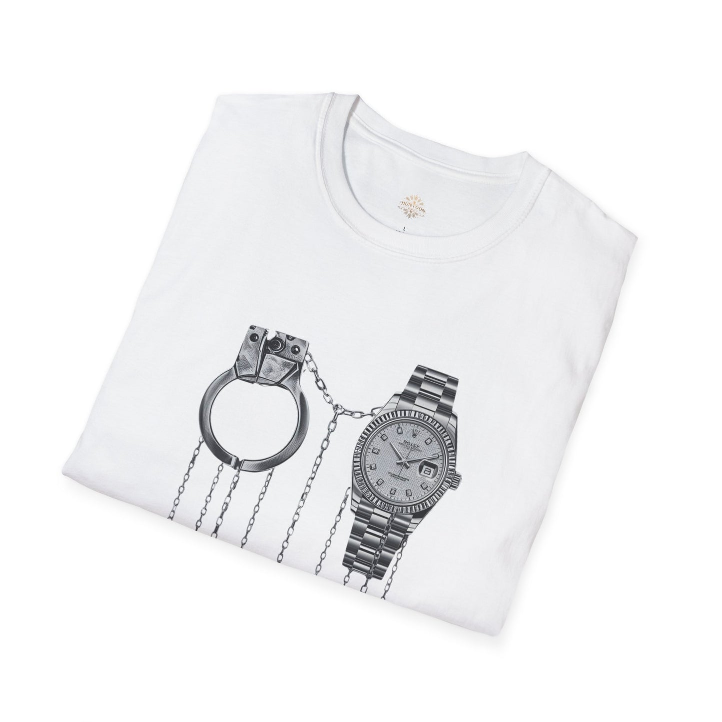 Hustle Graphic T-Shirt — Watch & Handcuffs Streetwear Tee
