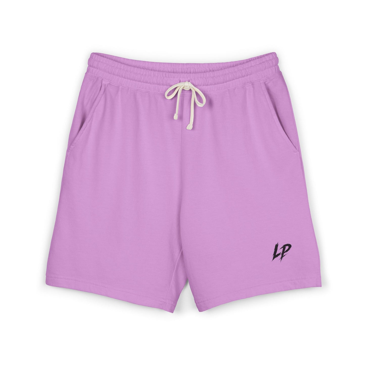 Lightweight Garment-Dyed Fleece Sweat Shorts — Casual Drawstring Lounge Shorts