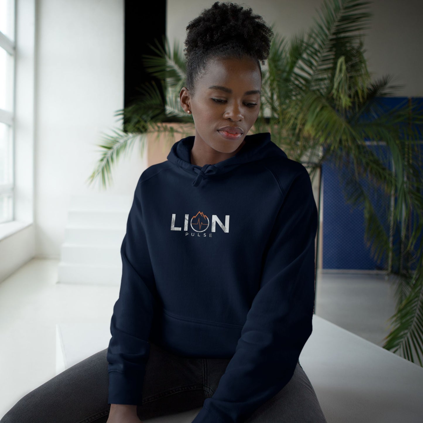 Lion Pulse “Ignite” Hoodie — Midnight Navy